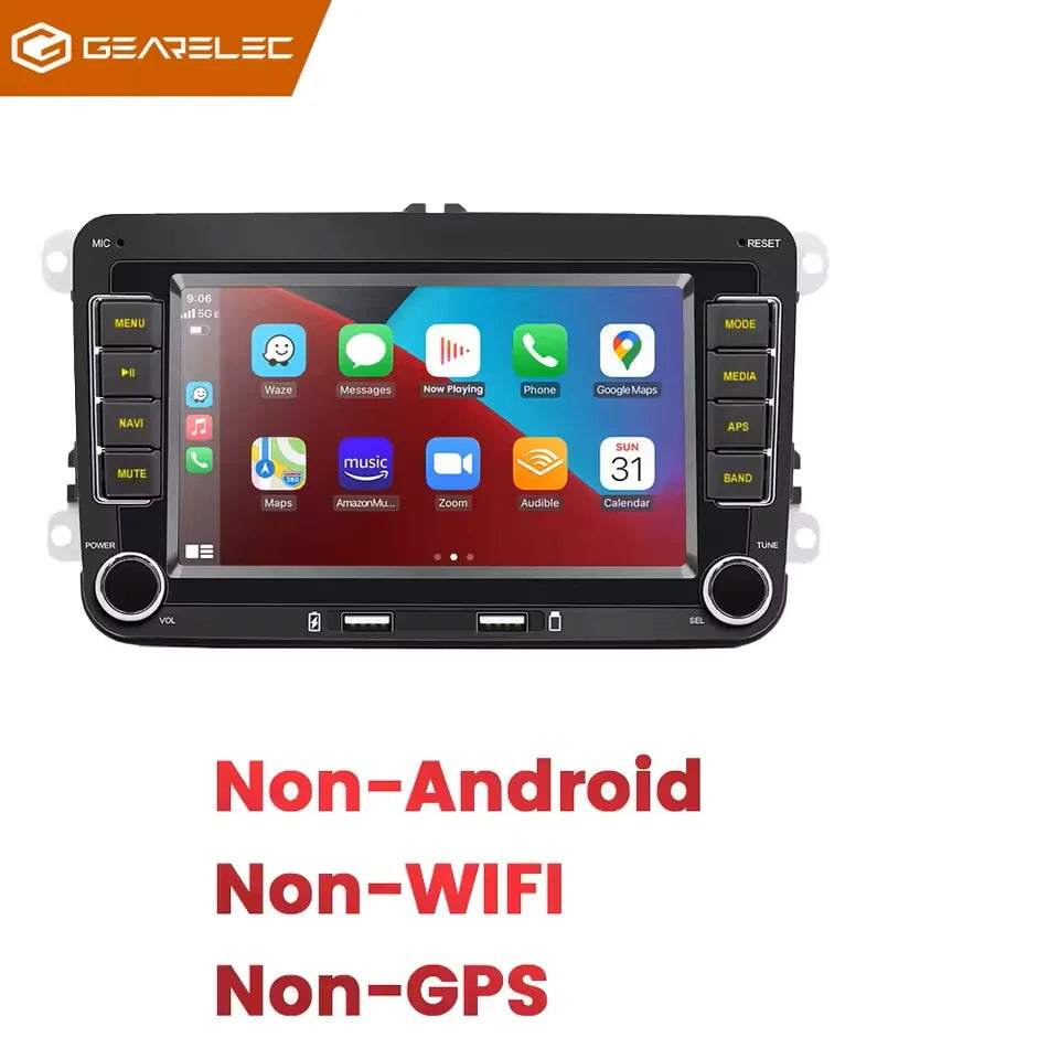 Autoradio Android 7" GPS Carplay pour VW, Seat, Audi - 2Din