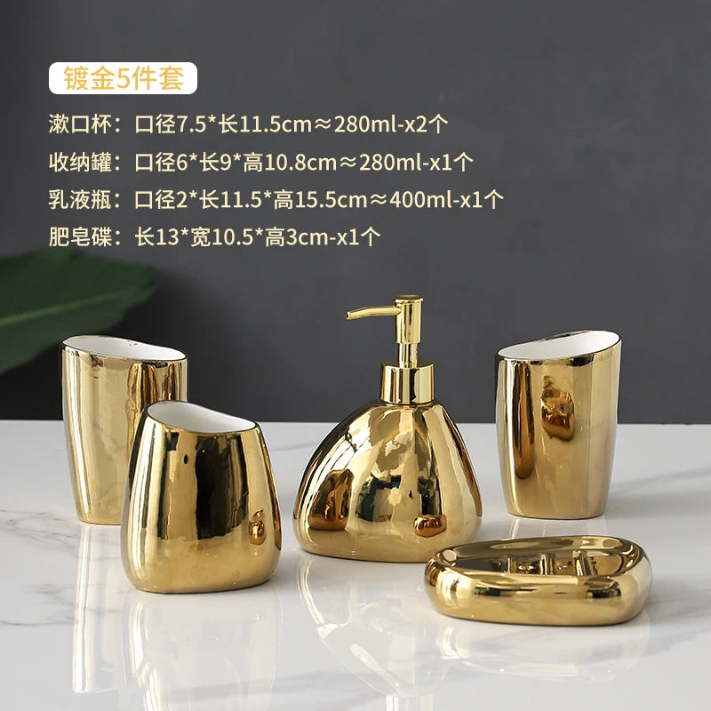 Set d'accessoires de salle de bains en céramique chinoise élégante