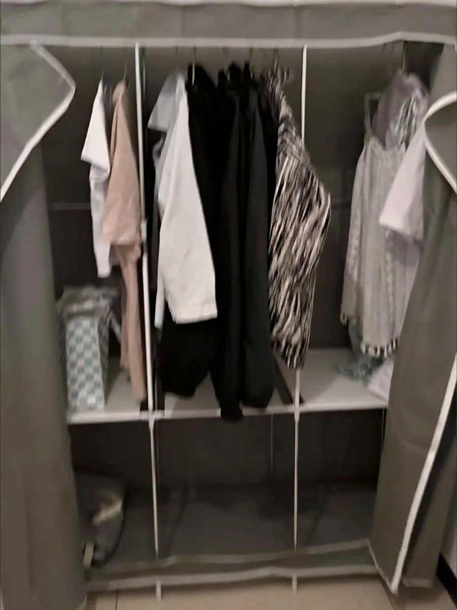 Garde-robe pliable en acier pour chambre et dortoir - Grande capacité