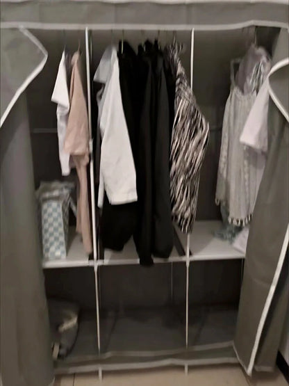 Garde-robe pliable en acier pour chambre et dortoir - Grande capacité