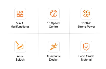Mélangeur à main électrique 1000W 5 en 1 - Wancle puissant et polyvalent