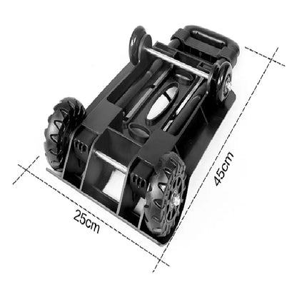Chariot de courses pliable 2/4 roues avec tige de traction