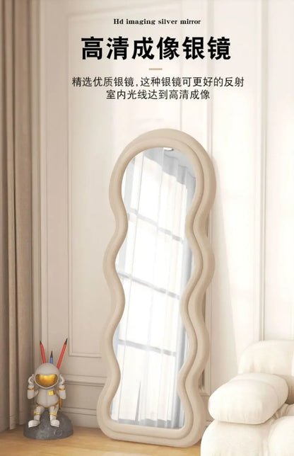 Miroir ondulé pleine longueur, design nordique luxe, livraison gratuite