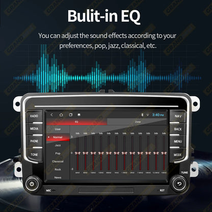 Autoradio GPS Android 13 pour VW, Skoda, Golf, Passat - 2Din