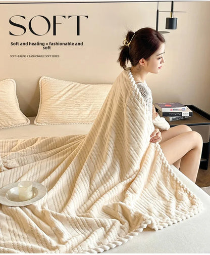 Couverture King Size à Carreaux - Chaude et Confortable pour Canapé