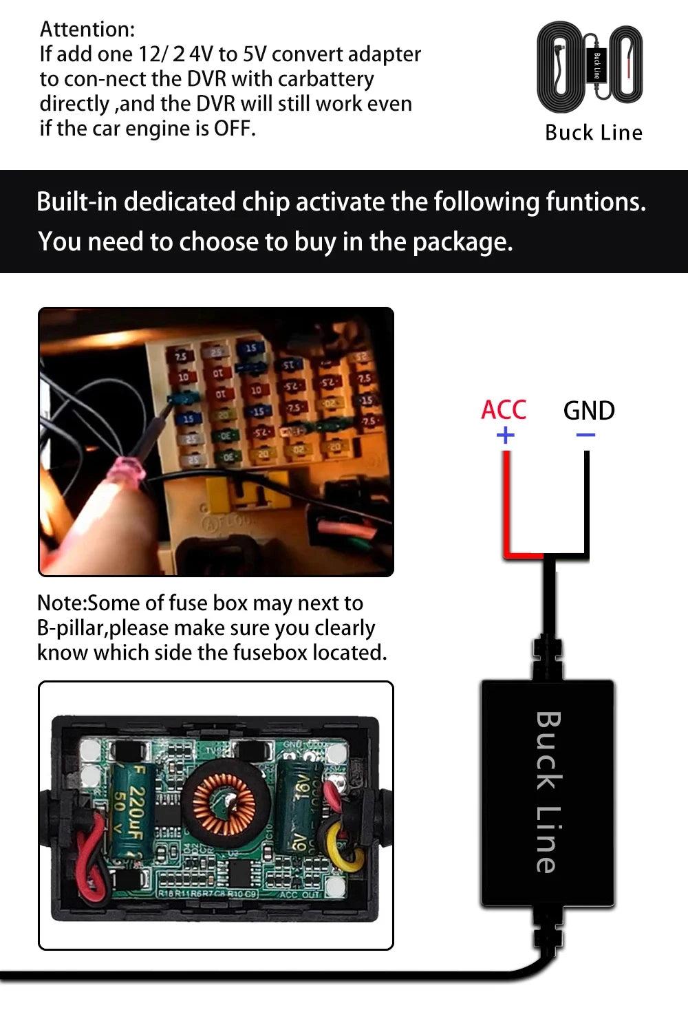 Dashcam 4K 3840P avec Carplay, GPS et WiFi - Caméra Voiture