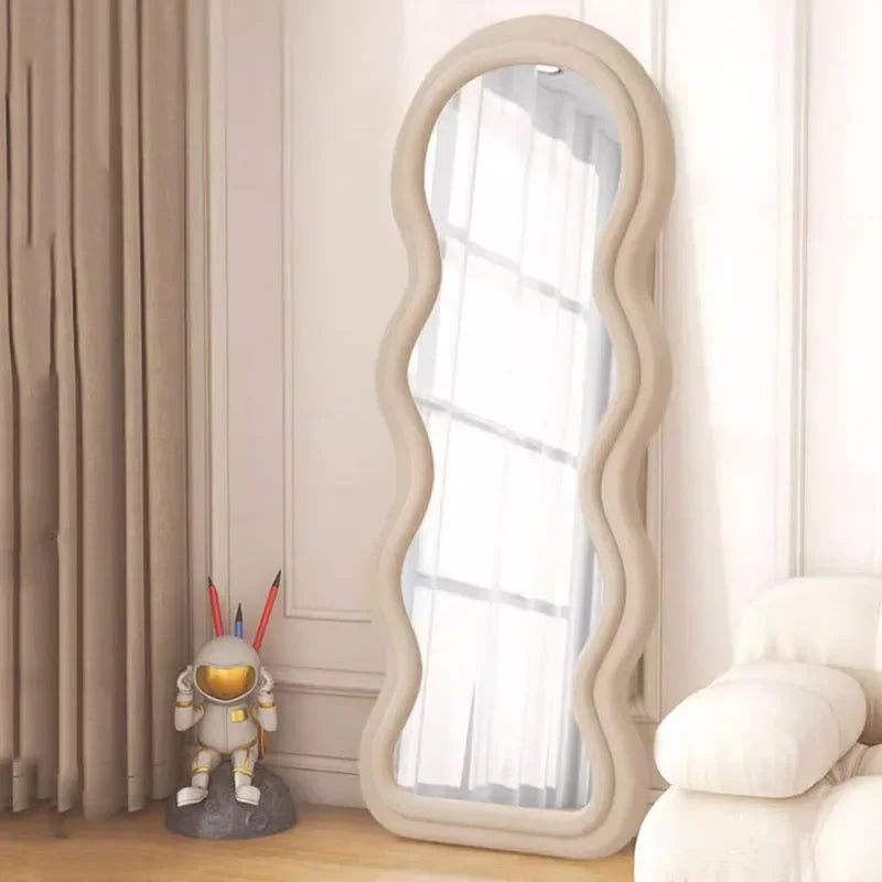Miroir ondulé pleine longueur, design nordique luxe, livraison gratuite