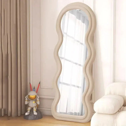 Miroir ondulé pleine longueur, design nordique luxe, livraison gratuite