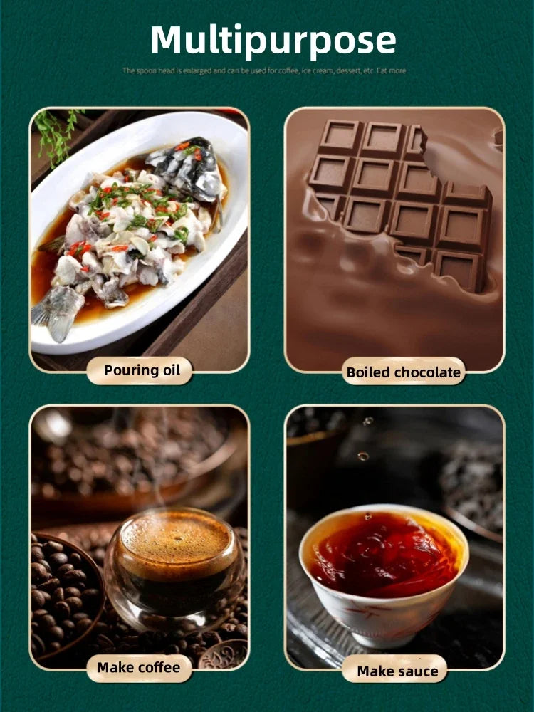 Marmite en inox avec manche en bois - Casserole épaisse 1PC