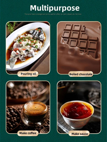 Marmite en inox avec manche en bois - Casserole épaisse 1PC