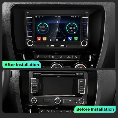 Autoradio Android 7" GPS Carplay pour VW, Seat, Audi - 2Din
