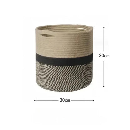Panier à Linge en Corde de Coton - Panier de Rangement Pliable Luxe