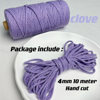 Corde en coton naturel 4mm pour macramé - 10m de créativité DIY