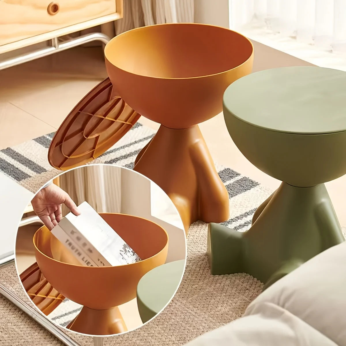 Table de chevet ours moderne en plastique, multifonctionnelle et pratique