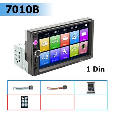 Autoradio 7 pouces 1 Din Carplay & Android Auto - Écran Tactile HD