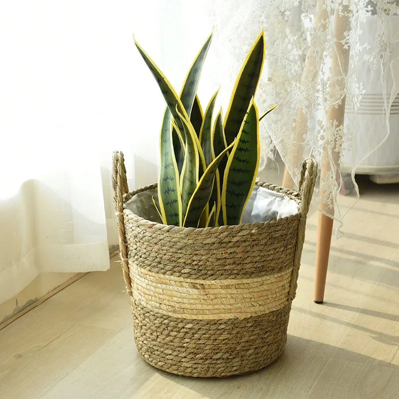 Panier de Jardinière en Osier Naturel - Pot de Fleur Rotin 20/25/30CM