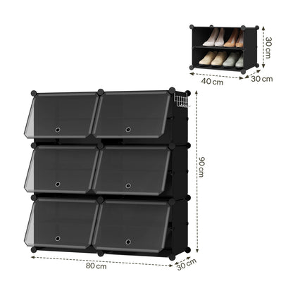 Armoire à chaussures pliable en PP transparent - Organisateur modulaire