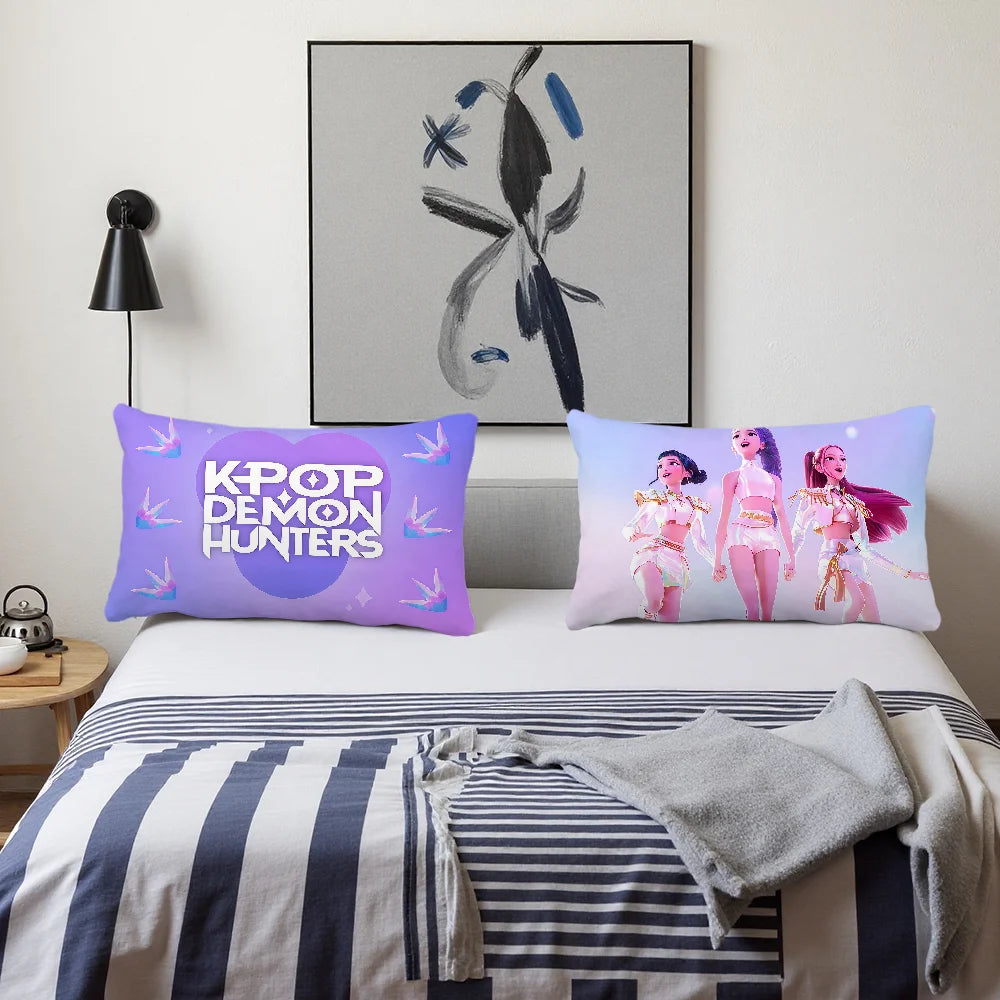 Housse de coussin KPop Demon - Taie d'oreiller décorative pour canapé