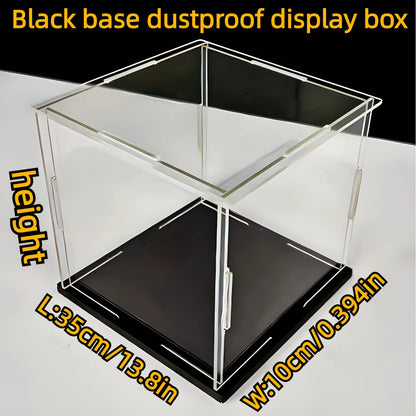Boîte d'exposition acrylique noire pour poupées et objets de collection