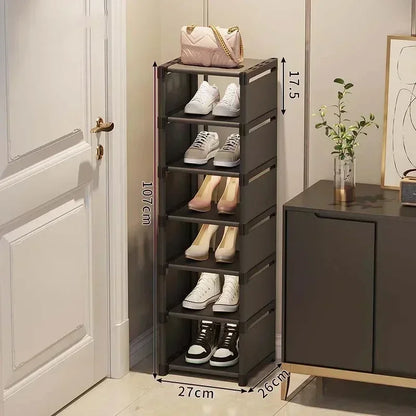 Étagère à chaussures empilable en angle, gain de place et pratique