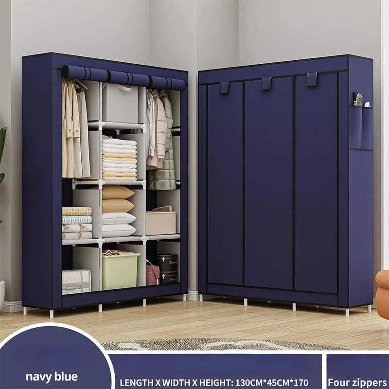 Armoire anti-poussière en tissu - Rangement multicouche pour chambre