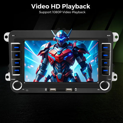 Autoradio Android 7" GPS Carplay pour VW, Seat, Audi - 2Din