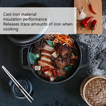 Marmite en fonte avec couvercle pour cuisson lente et pâtes