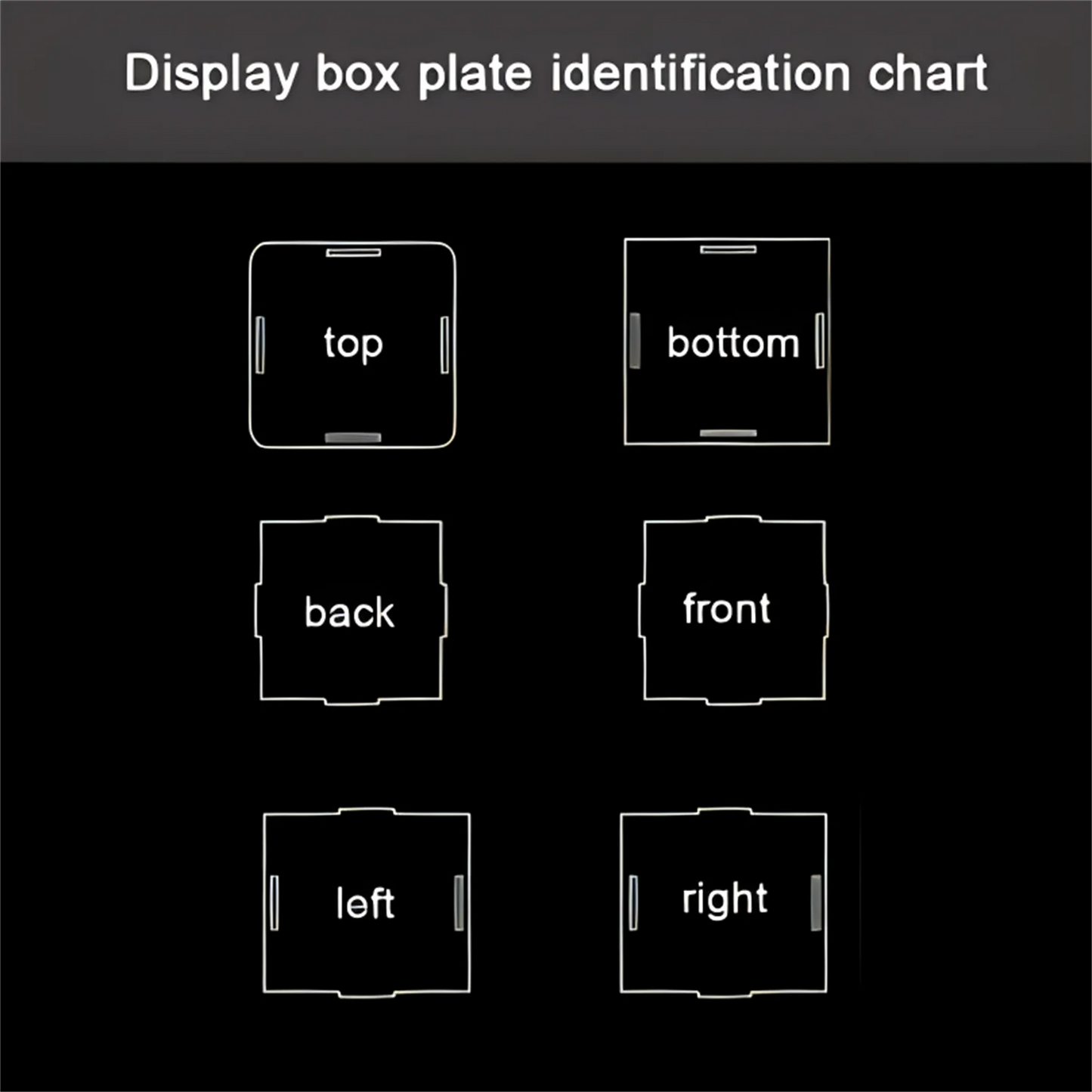 Boîte d'exposition acrylique noire pour poupées et objets de collection