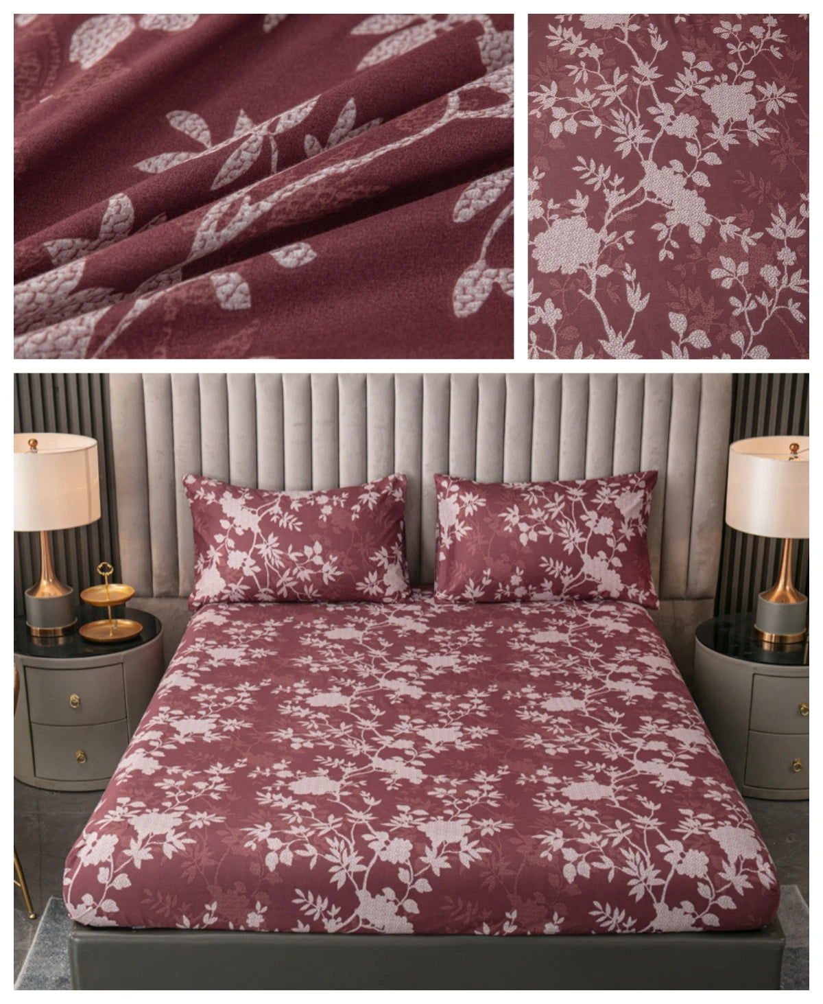 Ensemble de draps King Size 100% Polyester, 3 pièces avec élastique