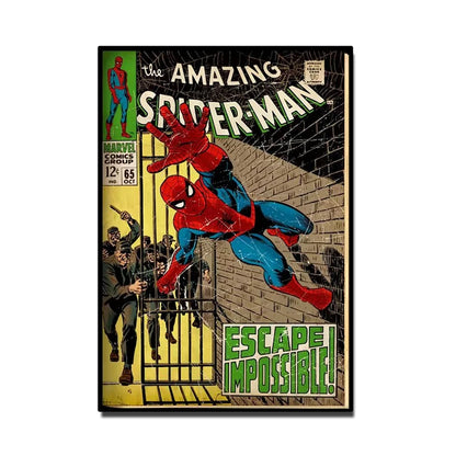 Affiche rétro Spider-Man Marvel, décoration murale enfant