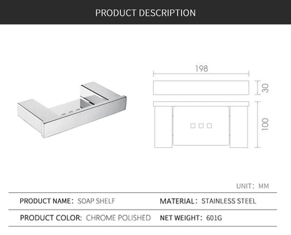 Accessoires de Salle de Bain en Acier Inoxydable - Set Étagère & Crochets