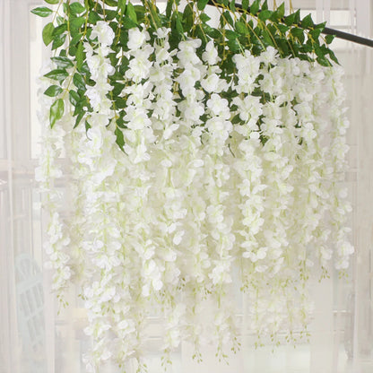 Guirlande de fleurs artificielles de glycine - 12 pièces pour déco mariage