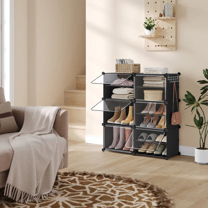 Armoire à chaussures pliable en PP transparent - Organisateur modulaire