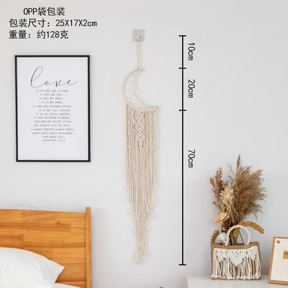 Attrape-rêves en macramé Boho - Décoration murale pour bébé