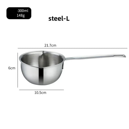 Marmite en inox avec manche en bois - Casserole épaisse 1PC