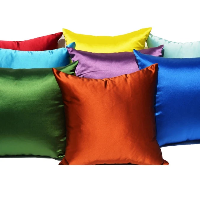 Taie d'oreiller en satin imitation soie 50x50, 60x60 - Décoration élégante