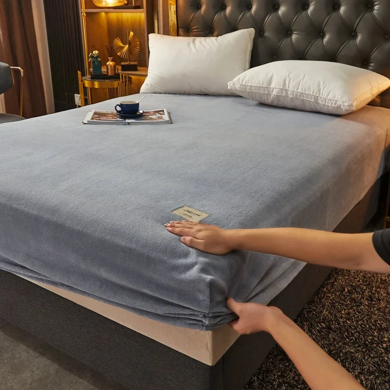 Drap-housse en peluche douce OKHOME - Literie chaude et luxueuse
