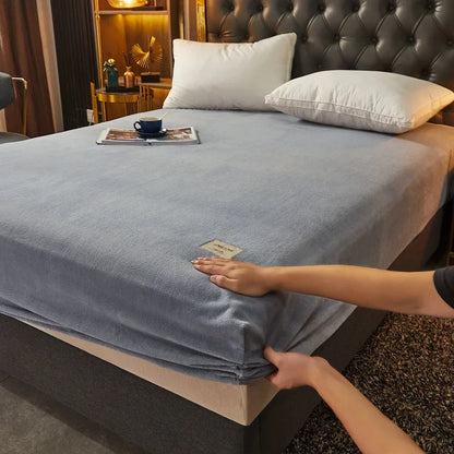 Drap-housse en peluche douce OKHOME - Literie chaude et luxueuse
