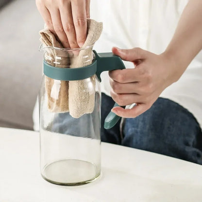 Pichet en verre résistant à la chaleur avec couvercle et poignée