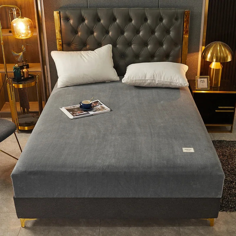 Drap-housse en peluche douce OKHOME - Literie chaude et luxueuse