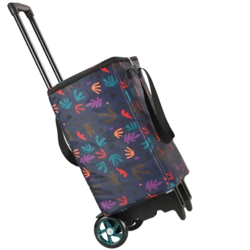 Chariot de courses pliant léger, étanche et grande capacité