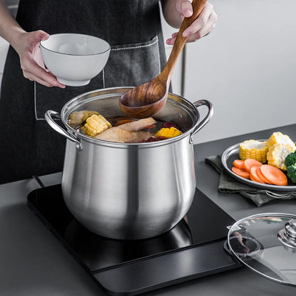 Grand pot en inox pour soupes et ragoûts - Durable et facile à nettoyer