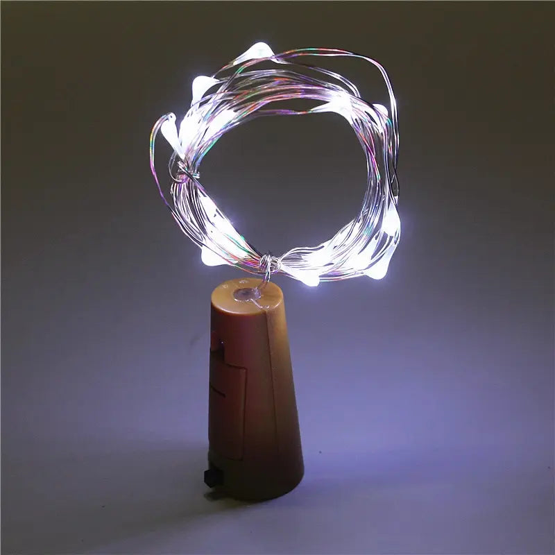 Guirlande LED cuivre pour bouteille de vin - Décoration de Noël 2m