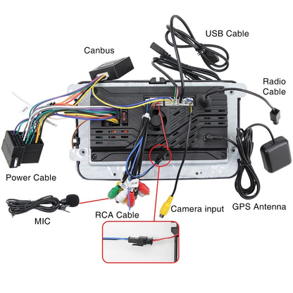 Autoradio GPS Android 13 pour VW, Skoda, Golf, Passat - 2Din