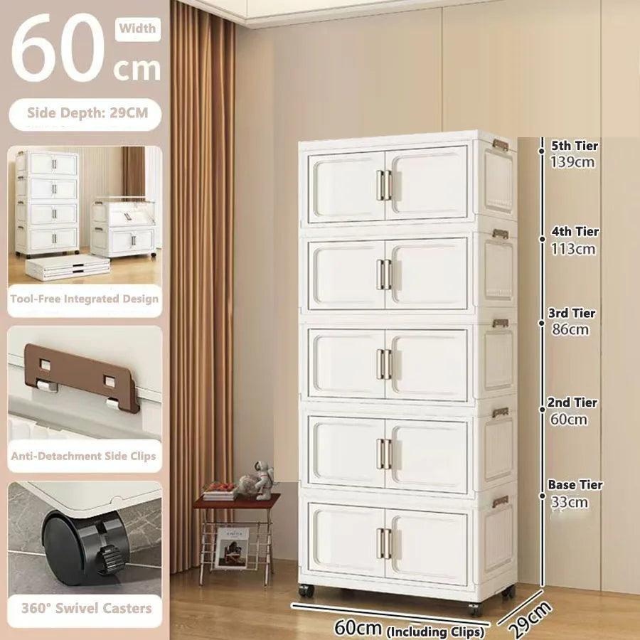 Armoire de rangement pliable pour vêtements de bébé et enfants