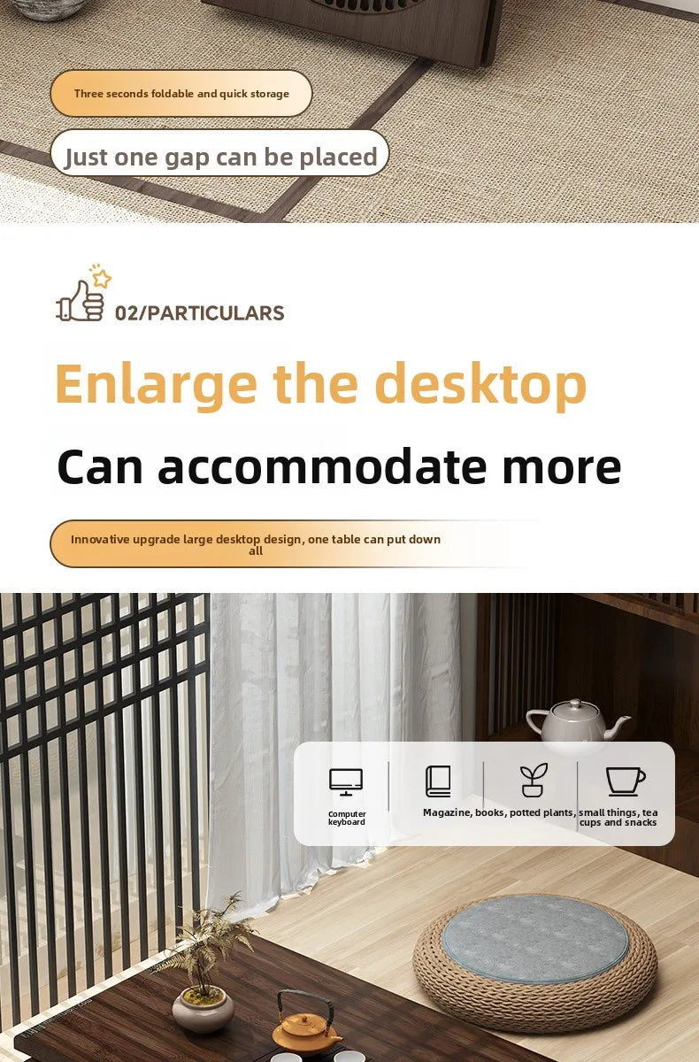 Table basse pliable pour balcon - Petite table à thé pratique