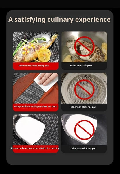 Marmite à Soupe en Acier Inoxydable 410 - Wok Antiadhésif avec Couvercle