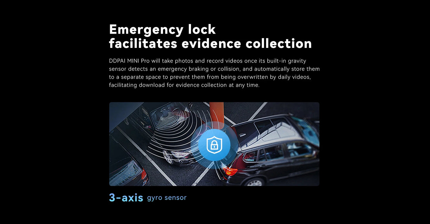 DDPAI Mini Pro 1296P Dash Cam - Caméra DVR WiFi pour Voiture