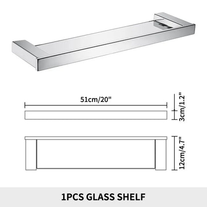 Accessoires de Salle de Bain en Acier Inoxydable - Set Étagère & Crochets
