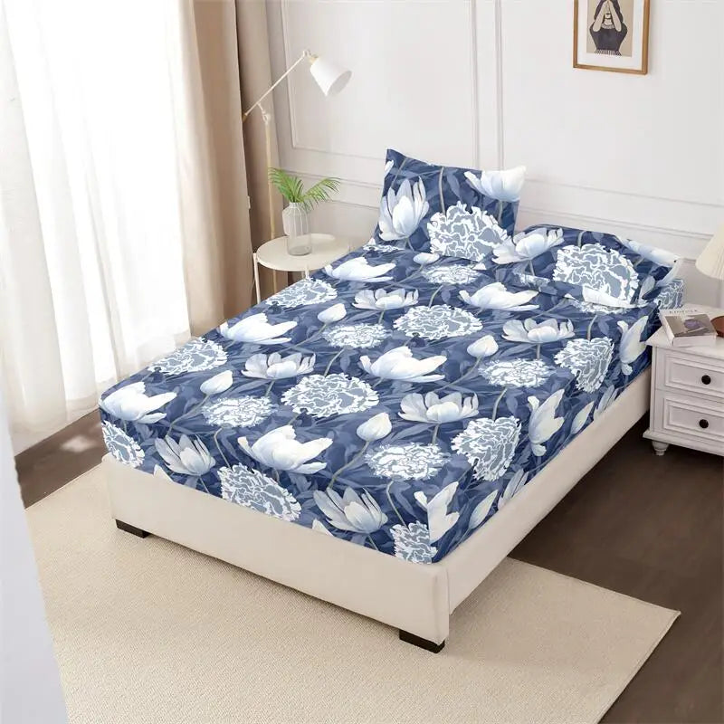 Ensemble de draps King Size 100% Polyester, 3 pièces avec élastique